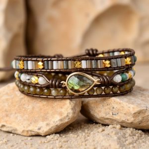 Lindat armband i labradorit